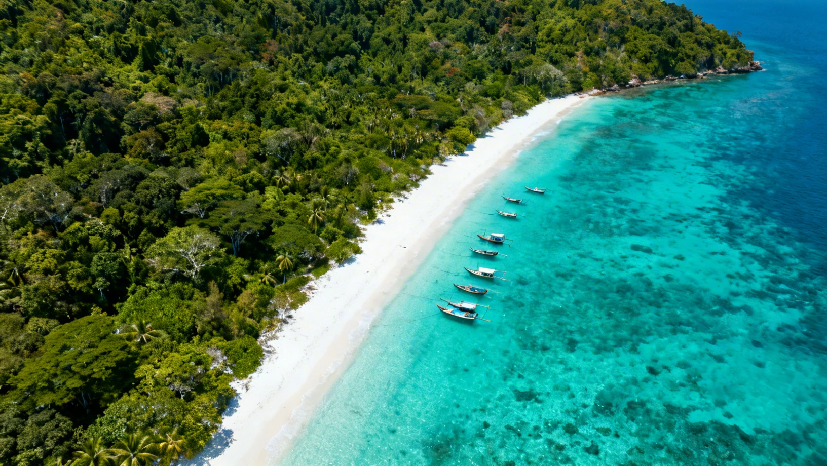 Côte tropicale vue du ciel